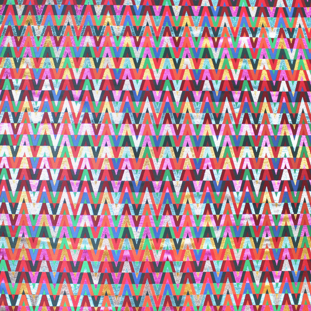 Italian 'banded chevrons' fancy metallic jacquard woven .75 yds