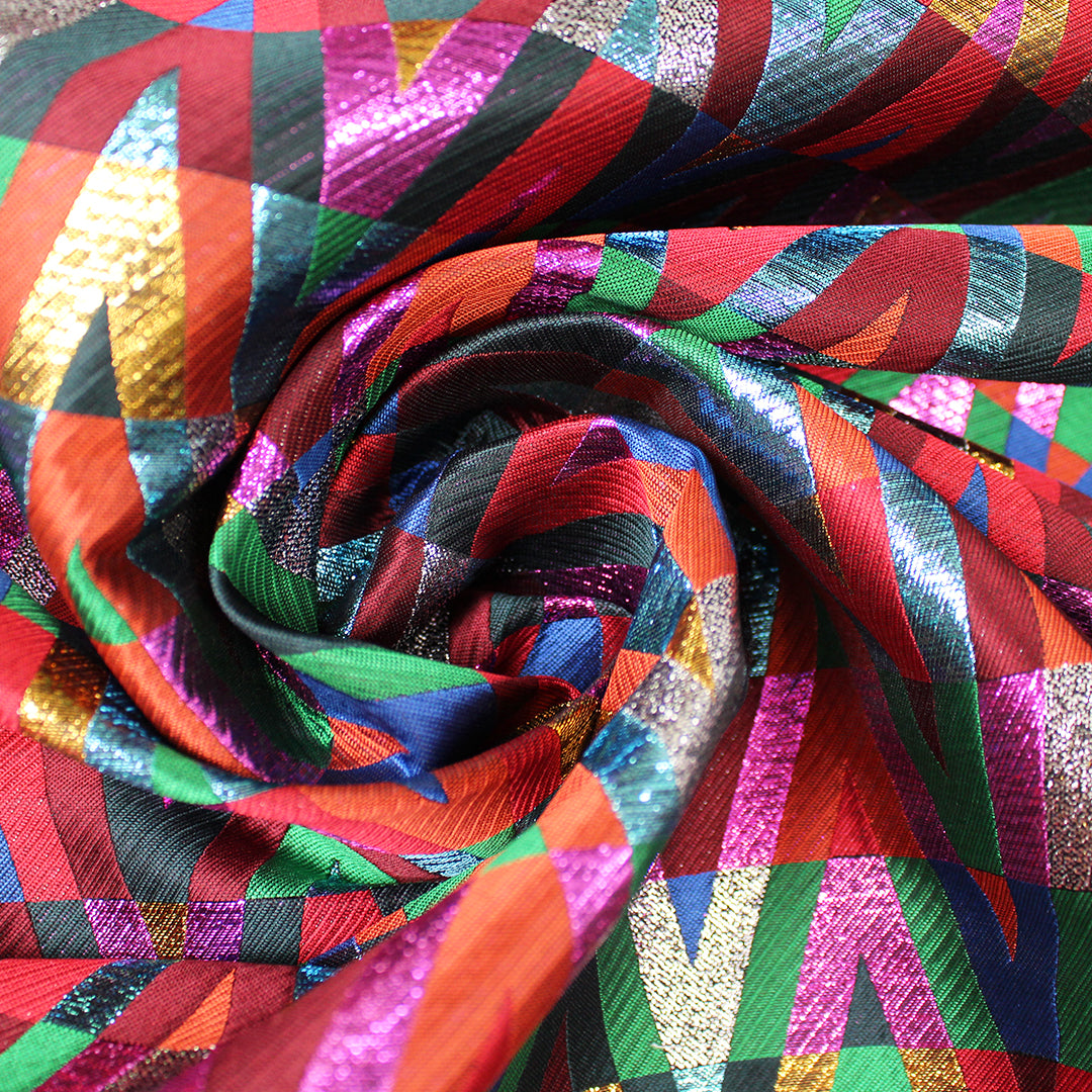 Italian 'banded chevrons' fancy metallic jacquard woven .75 yds
