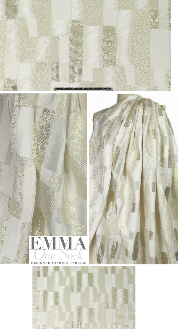 Tah@ri metallic graphic jacquard - white/gold