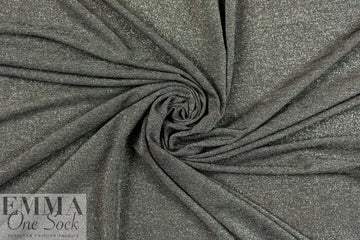 black/silver metallic rayon jersey 4-way 1 yard