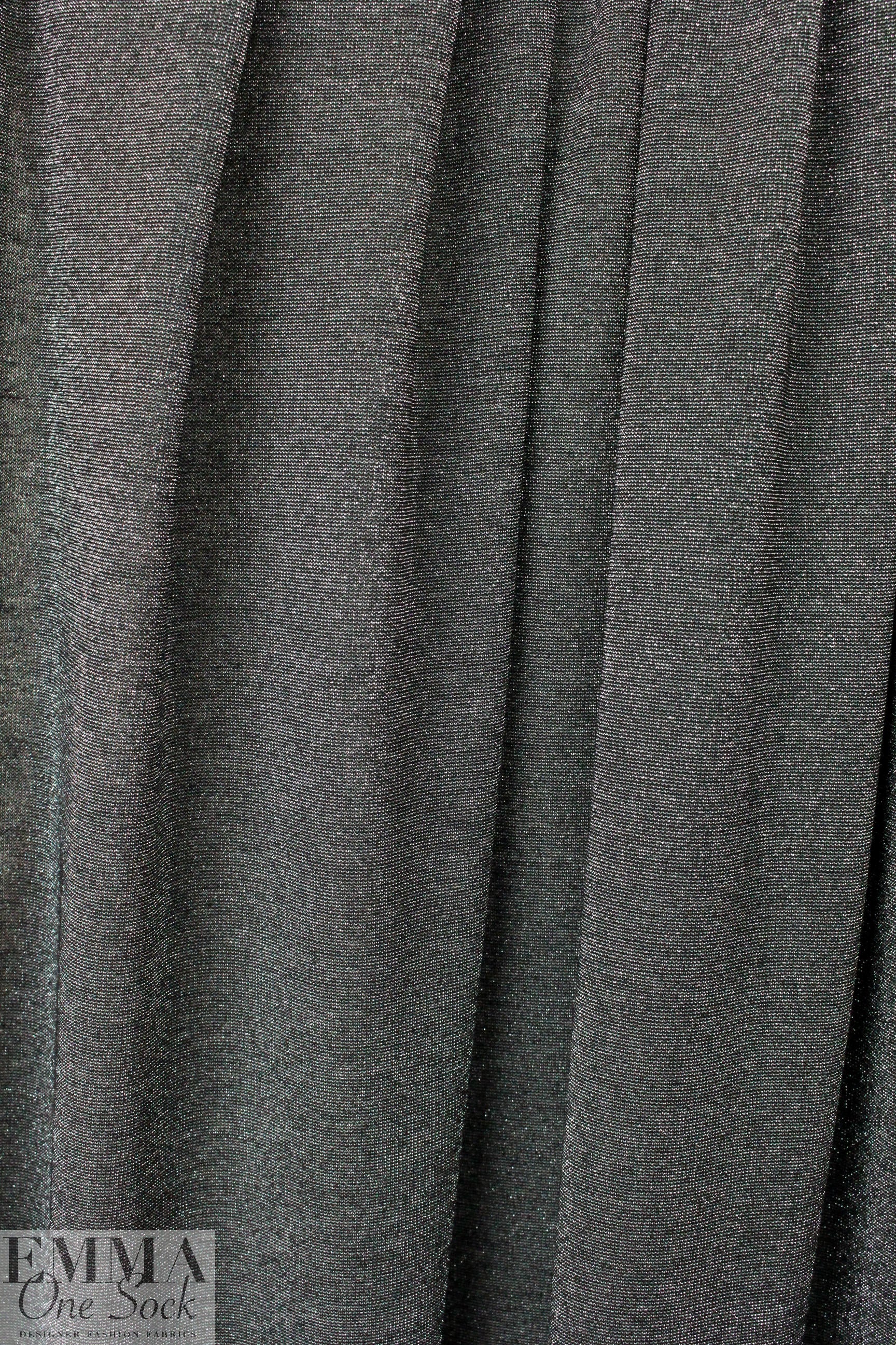 black/silver metallic rayon jersey 4-way 1.66 yds