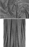 black/silver metallic rayon jersey 4-way 1 yard