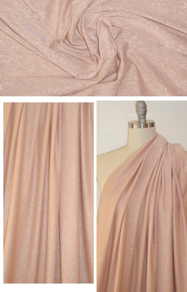 blush/gold metallic rayon jersey 4-way