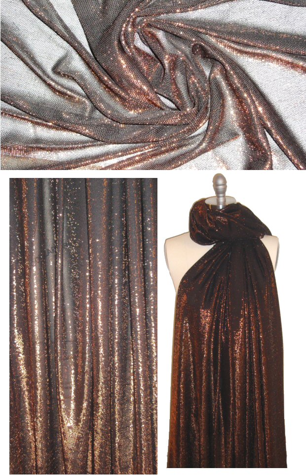 NY designer bronze metallic lame' knit 1.33 yd