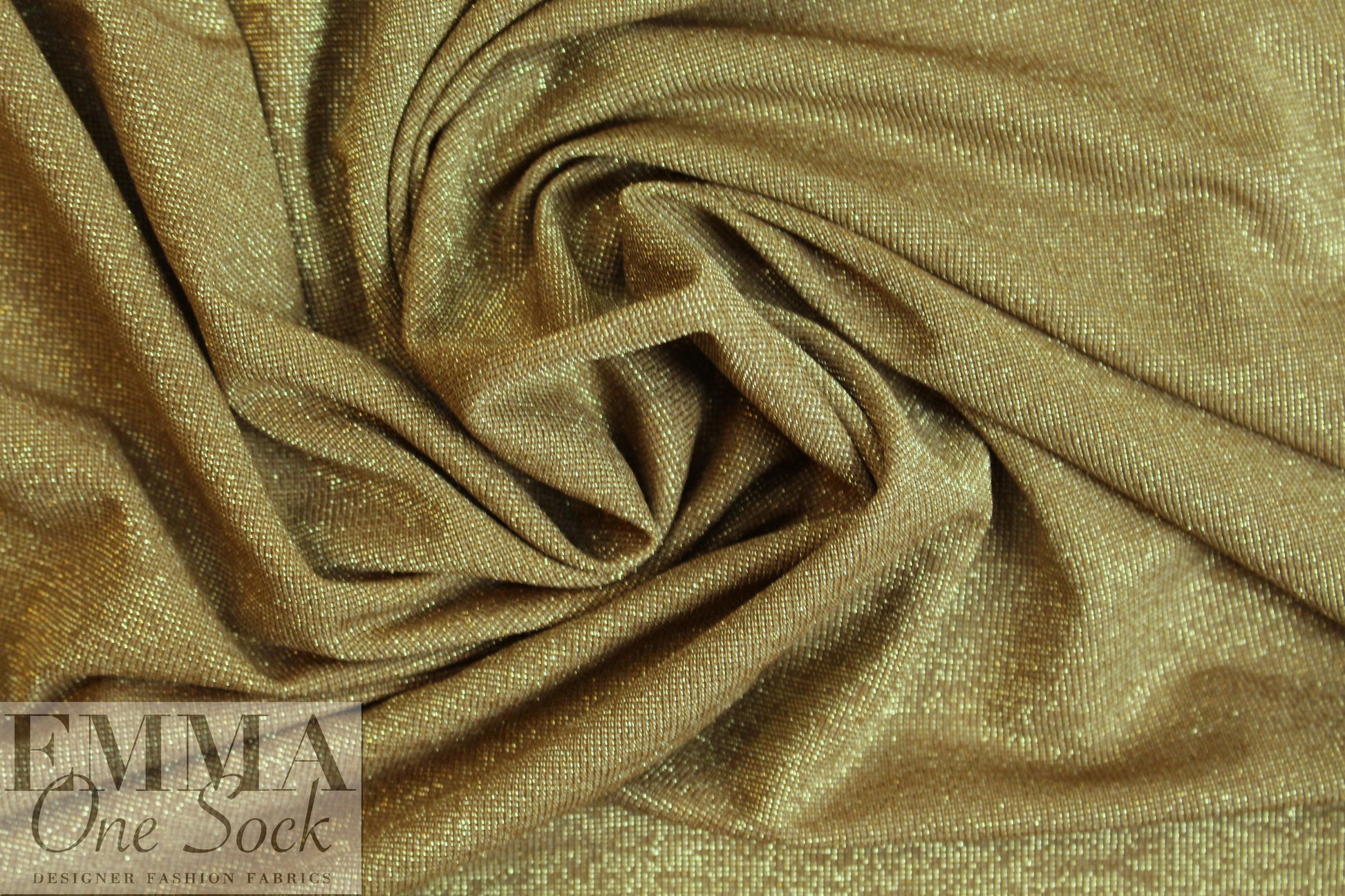 acorn/gold metallic rayon jersey 4-way
