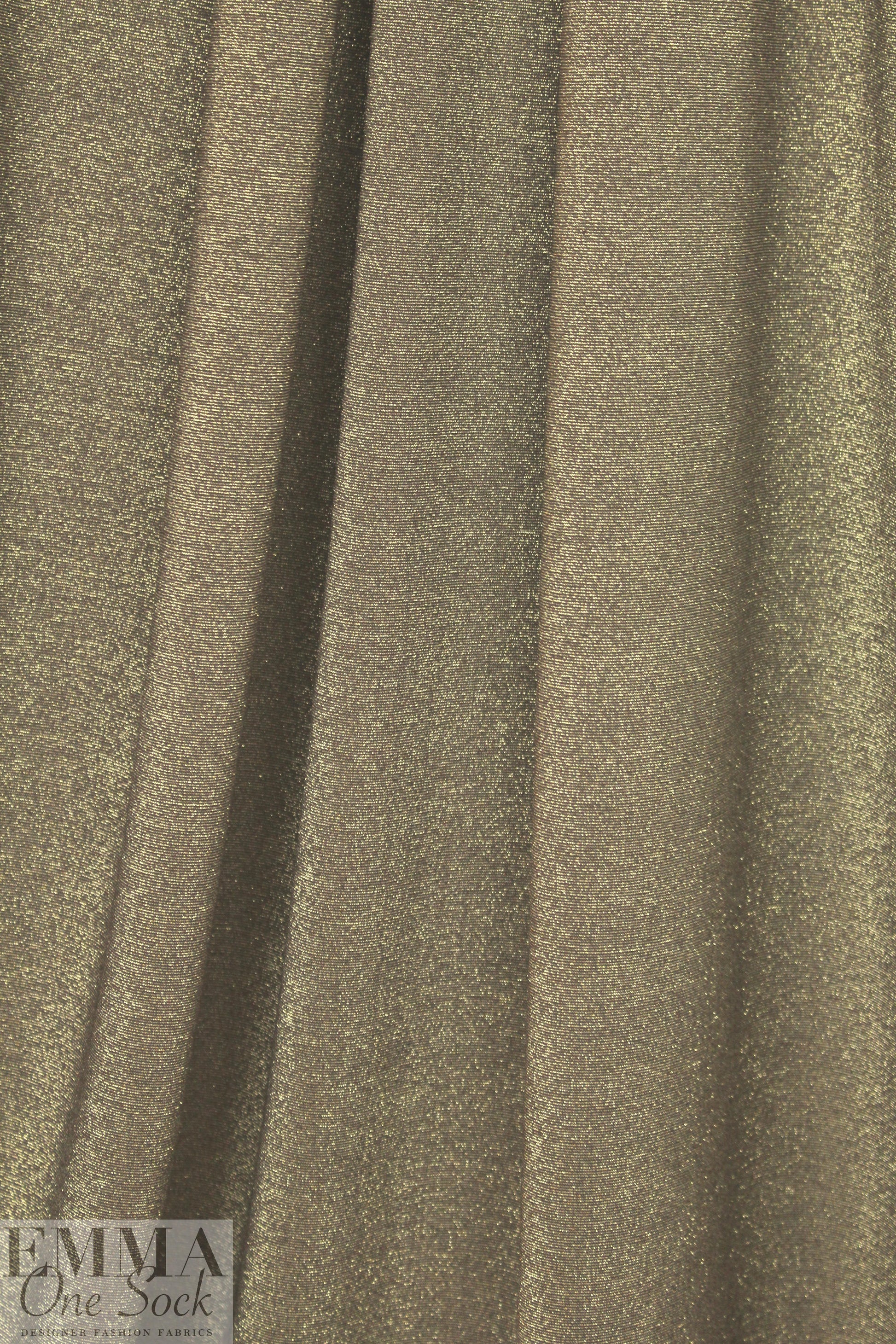 chocolate/gold metallic rayon jersey 4-way 1.25 yds