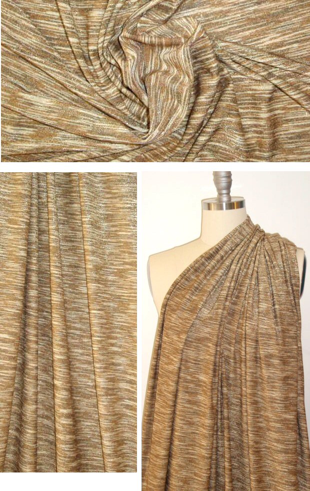 variegated gold/brown metallic rayon jersey 4-way