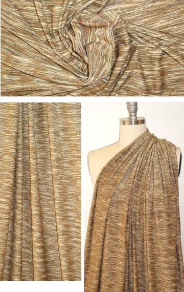 variegated gold/brown metallic rayon jersey 4-way
