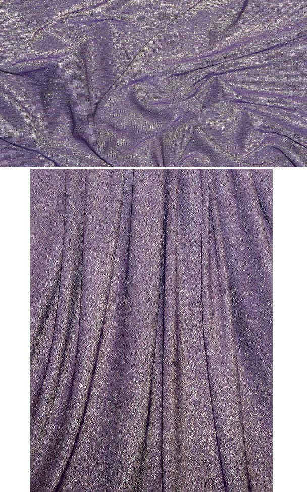 grape/gold metallic rayon jersey 4-way 1.66 yd