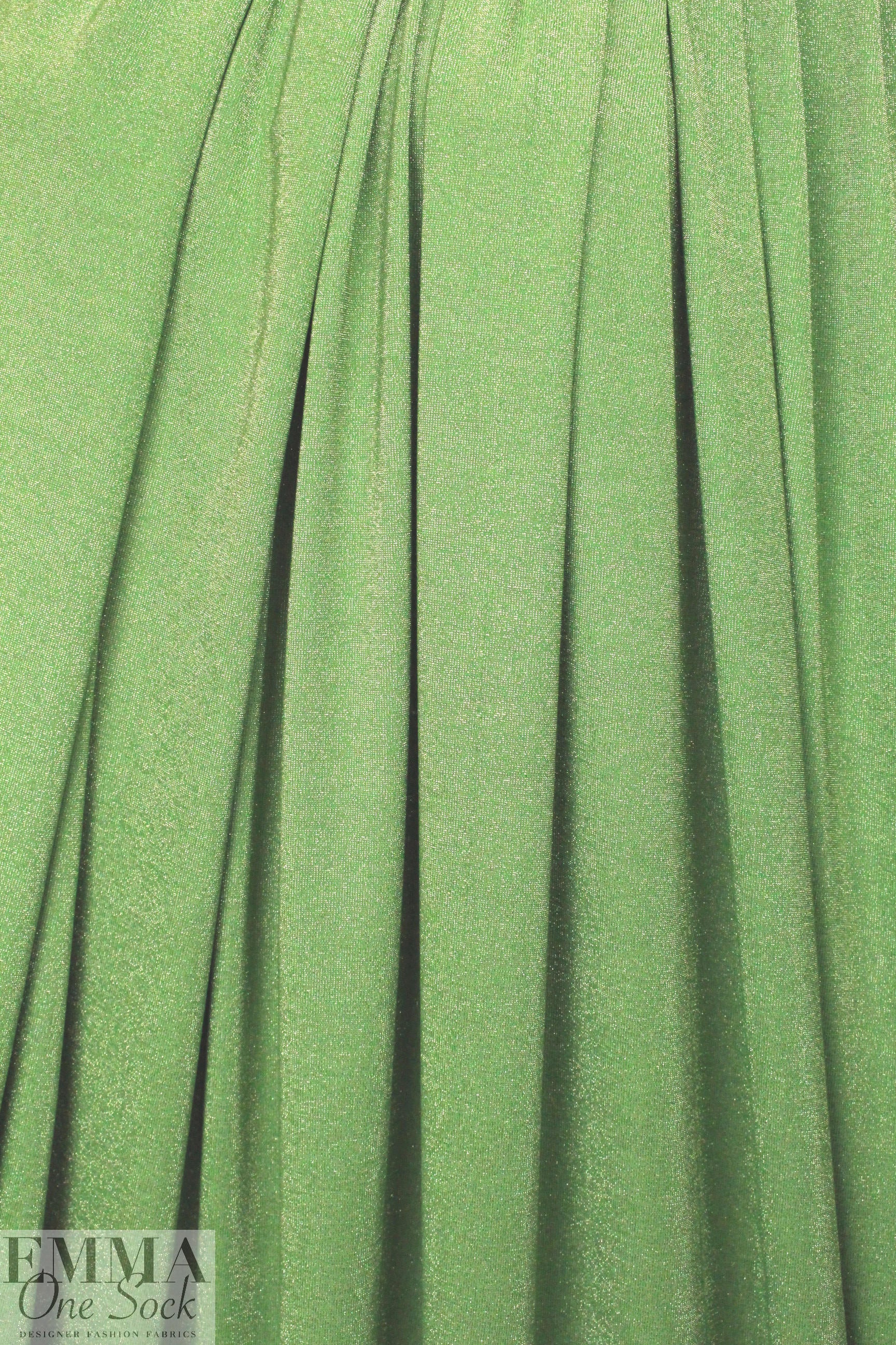 grass/gold metallic rayon jersey 4-way 1.25 yds