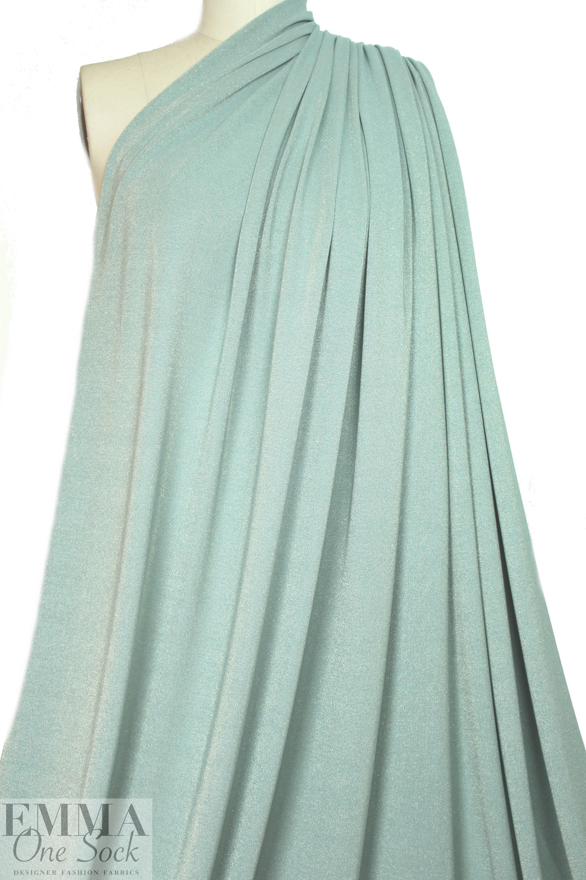 mint/gold metallic rayon jersey 4-way