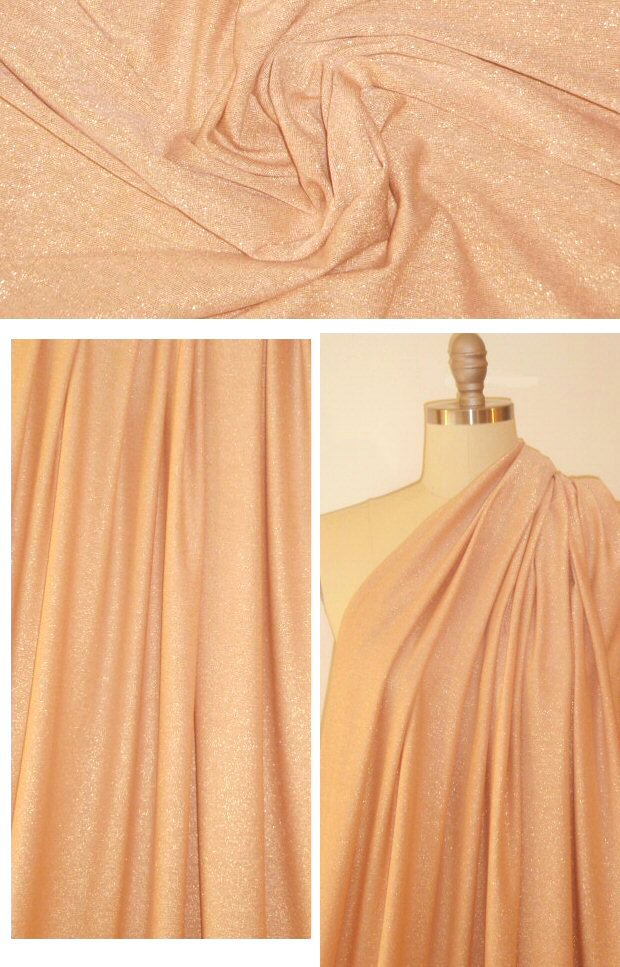 peach/silver metallic rayon jersey 4-way