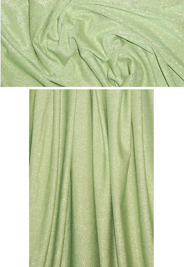 avocado/gold metallic rayon jersey 4-way .66 yds
