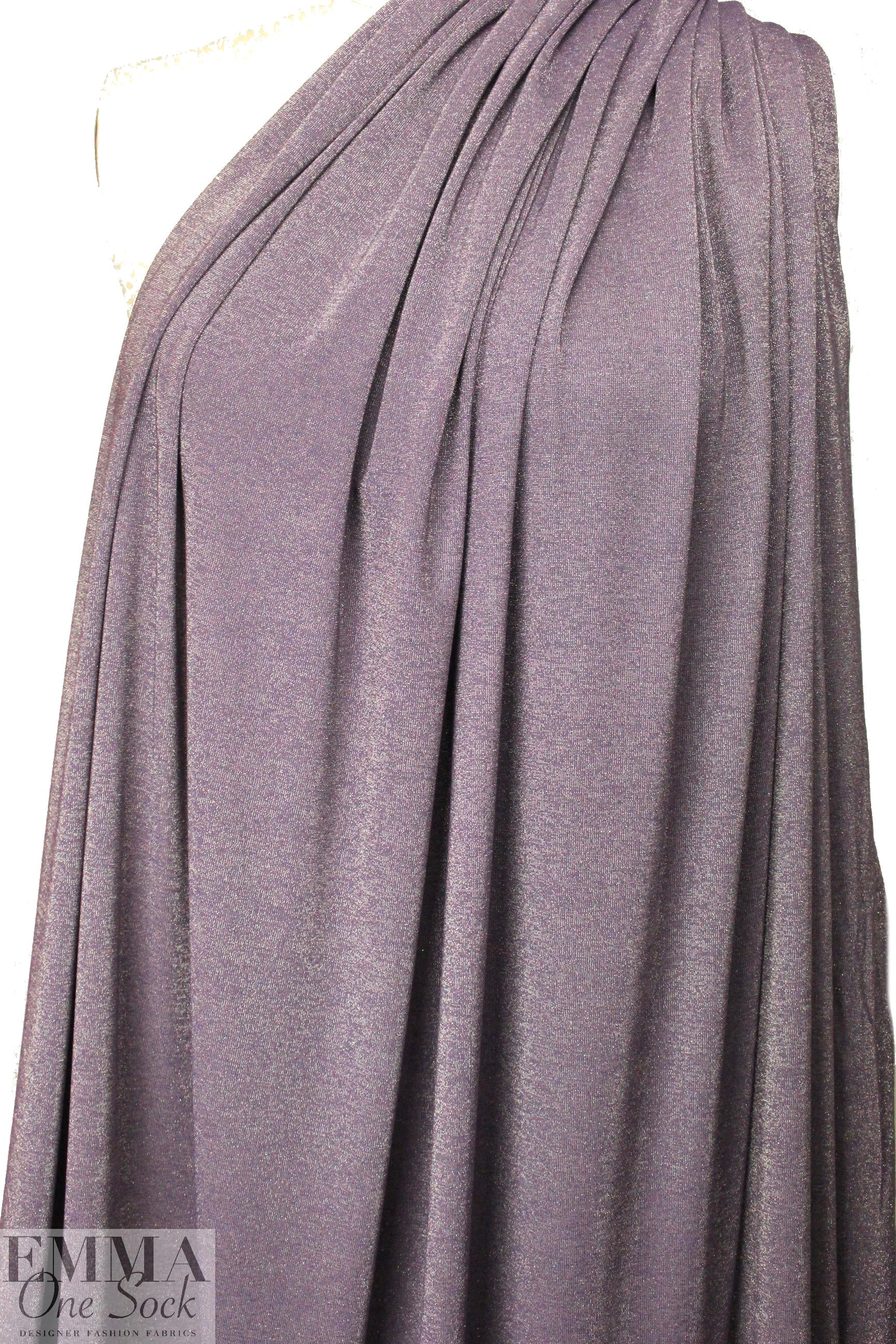 lavender/gold metallic rayon jersey 4-way 1.66 yd
