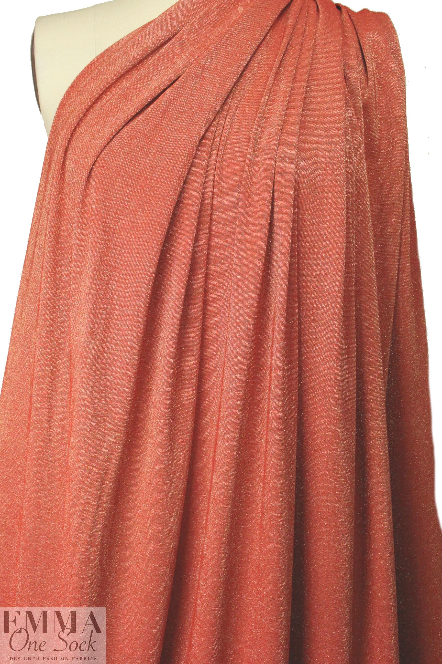 red/gold metallic rayon jersey 4-way