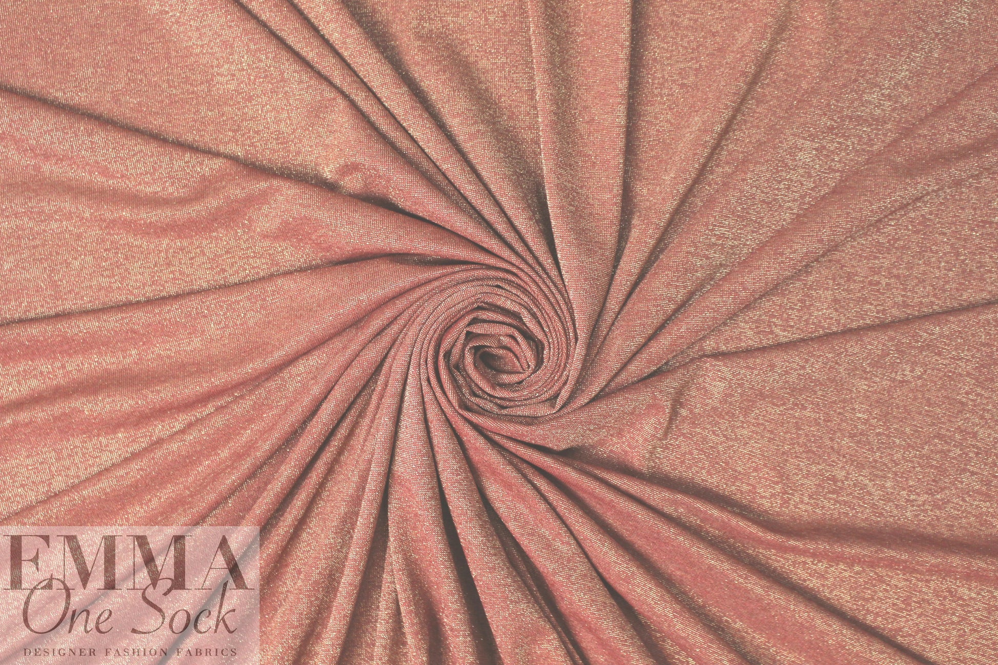 rouge/gold metallic rayon jersey 4-way 2.25 yd