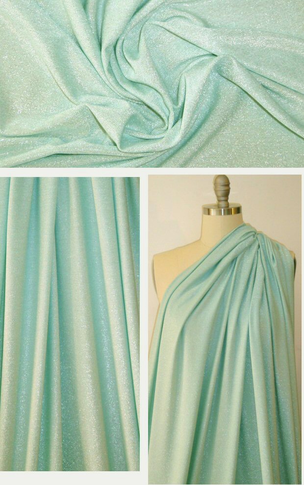 spearmint/silver metallic rayon jersey 4-way