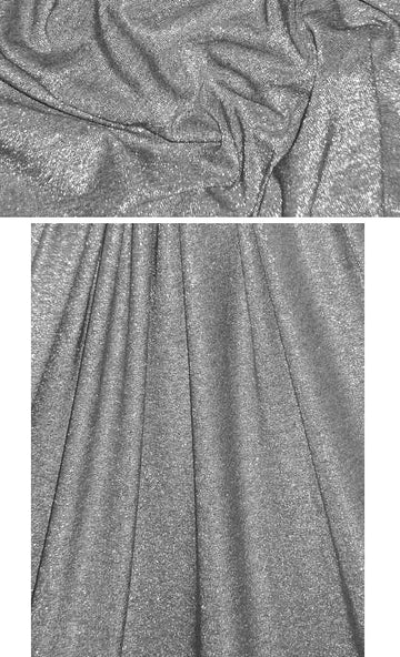 gray/silver metallic rayon jersey 4-way .75 yds
