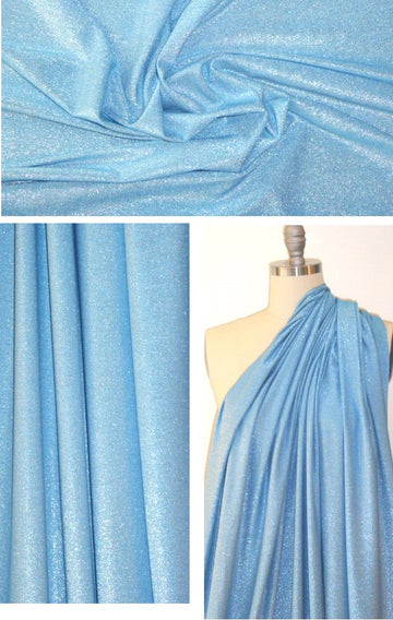 french blue/silver metallic rayon jersey 4-way .75 yds