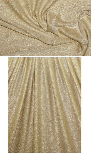 taupe/gold metallic rayon jersey 4-way .75 yds