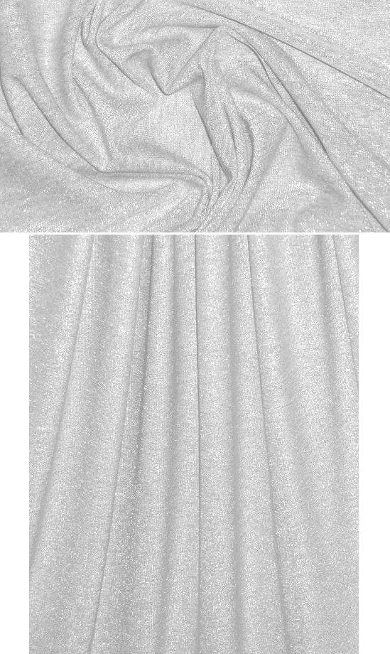 white/silver metallic rayon jersey 4-way
