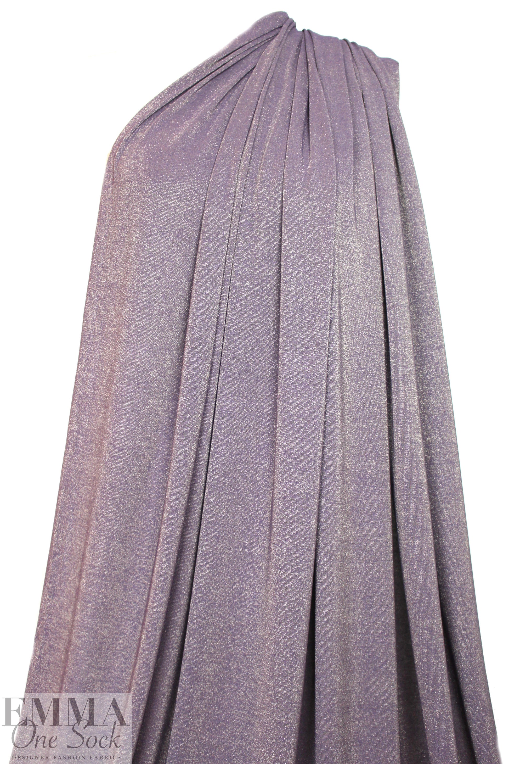 wisteria/gold metallic rayon jersey 4-way 2 yd