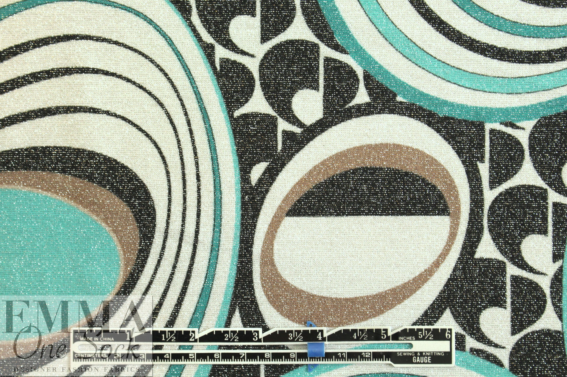 Italian digital viscose metallic knit - 'aquova' 2 yd