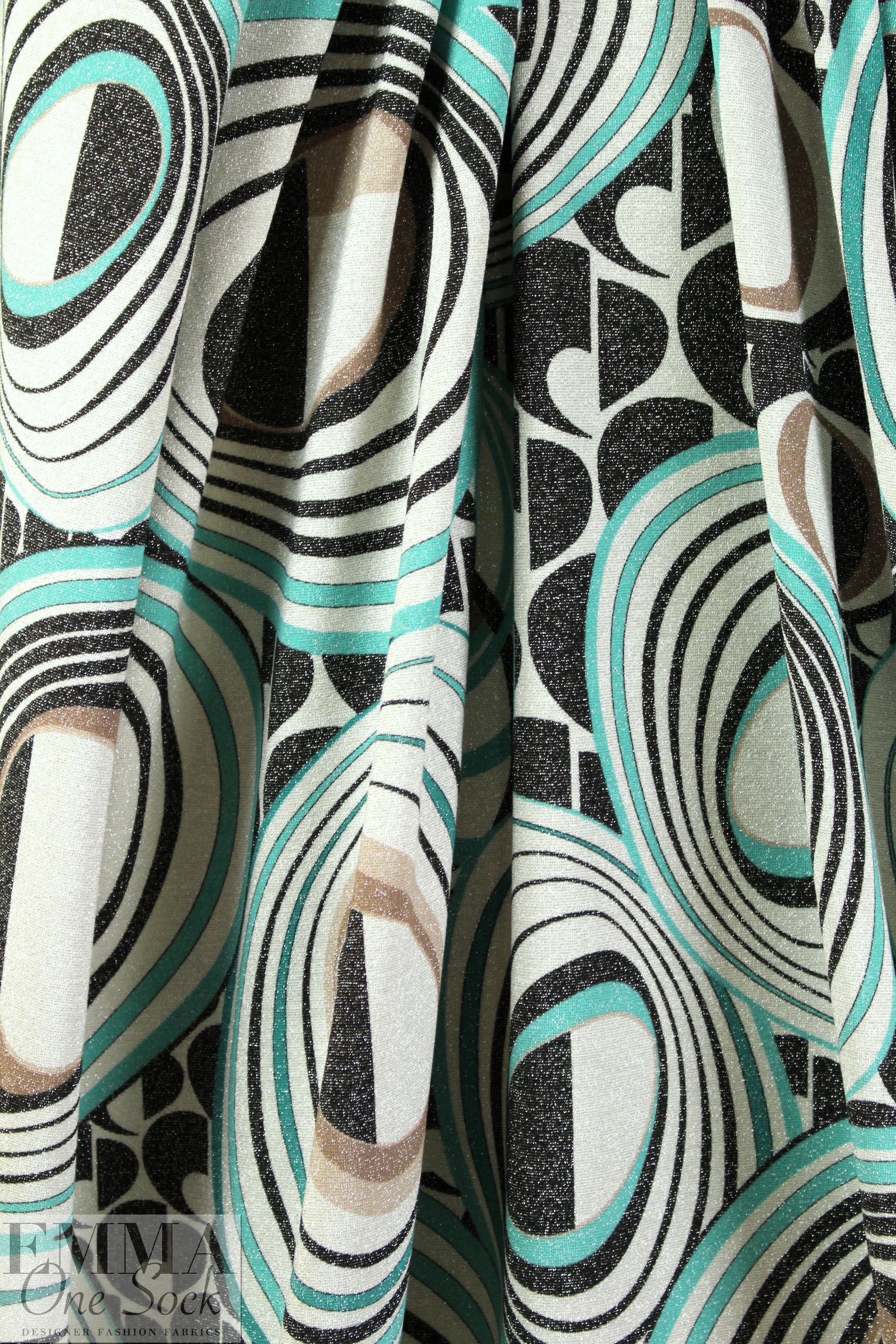 Italian digital viscose metallic knit - 'aquova' 1.5 yds