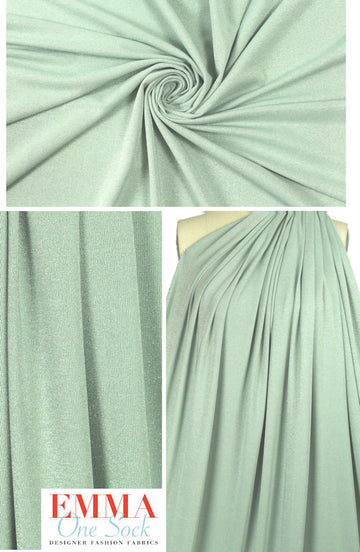 sage mint/gold metallic rayon jersey 4-way 2 yd
