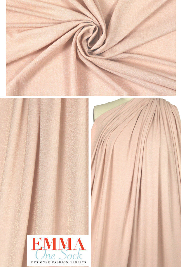 pink blush/gold metallic rayon jersey 4-way
