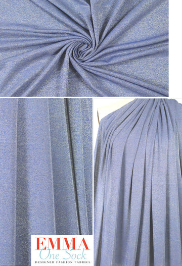 french blue/gold metallic rayon jersey 4-way