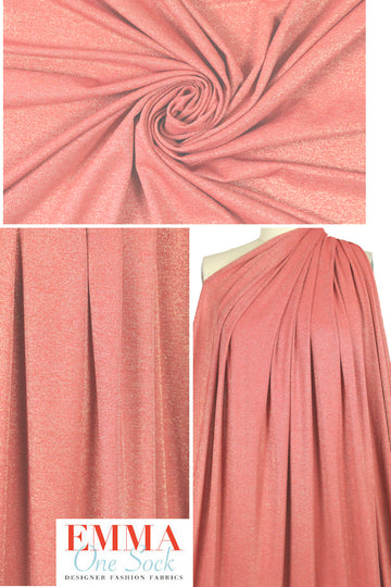 coral/gold metallic rayon jersey 4-way