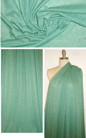 Italian spruce/silver/gold metallic sweater knit 2 yd