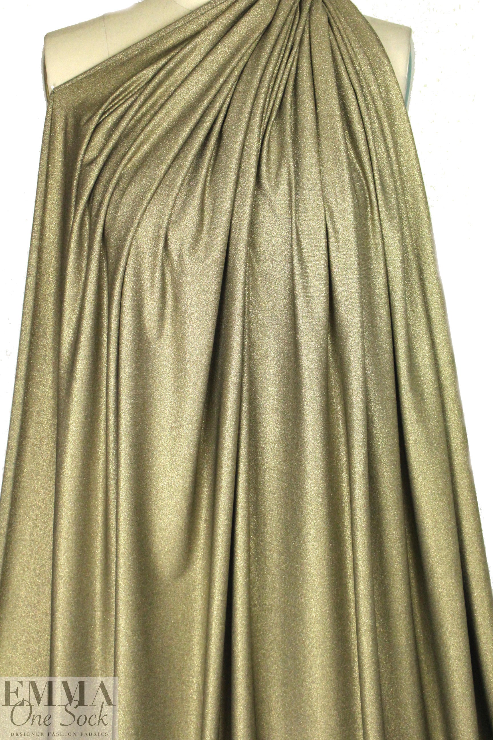 famous designer gold metallic jersey knit 1 yard