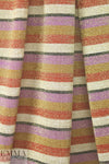 NY designer lavender/chili/gold metallic stripe knit