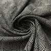 Italian 'entwined' jacquard knit - black/dove gray/metallic silver 1.75 yd