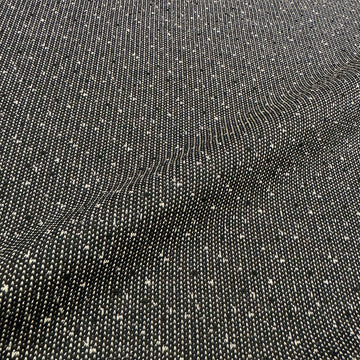 Italian 'tweedy flecks' jacquard knit - black/dove gray/metallic silver 2 yd