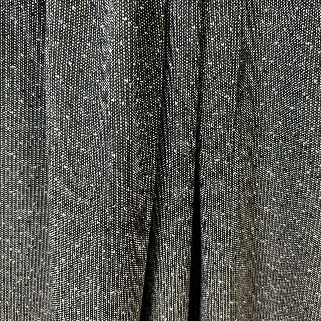 Italian 'tweedy flecks' jacquard knit - black/dove gray/metallic silver 2 yd