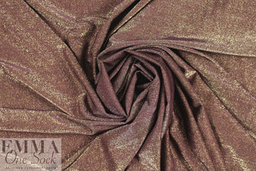 NY designer raisin/gold metallic rayon jersey 4-way