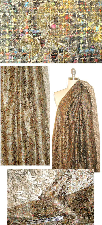 Italian 'boucle'-printed' fancy metallic lace