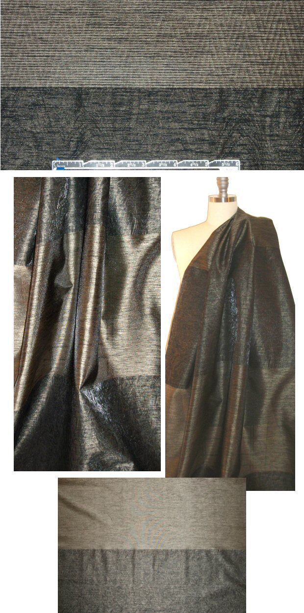 Italian antique gold/black 2-part panel fancy woven