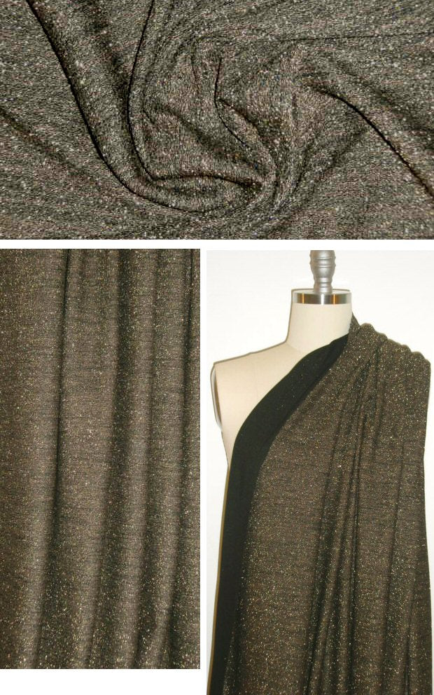 Sara Campbe11 gold metallic infused cotton knit 1.4 yd