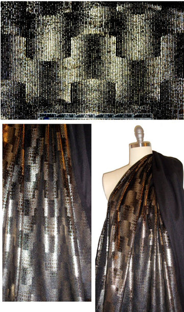 NY designer gold metallic graphic 'velvet scuba'