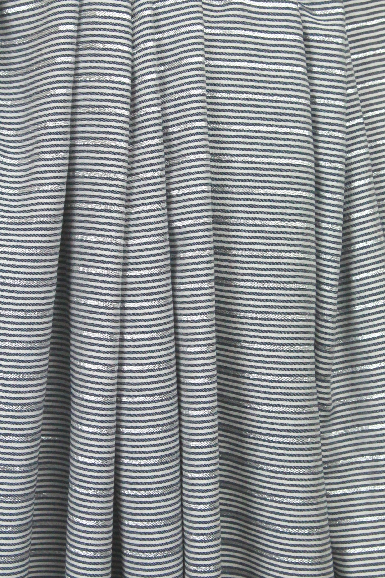 Tah@ri denimy gray/silver metallic stripe shirting