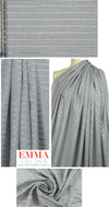 Tah@ri denimy gray/silver metallic stripe shirting