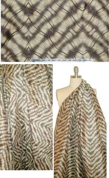 Italian vertical stretch metal shirting - edgy chevron