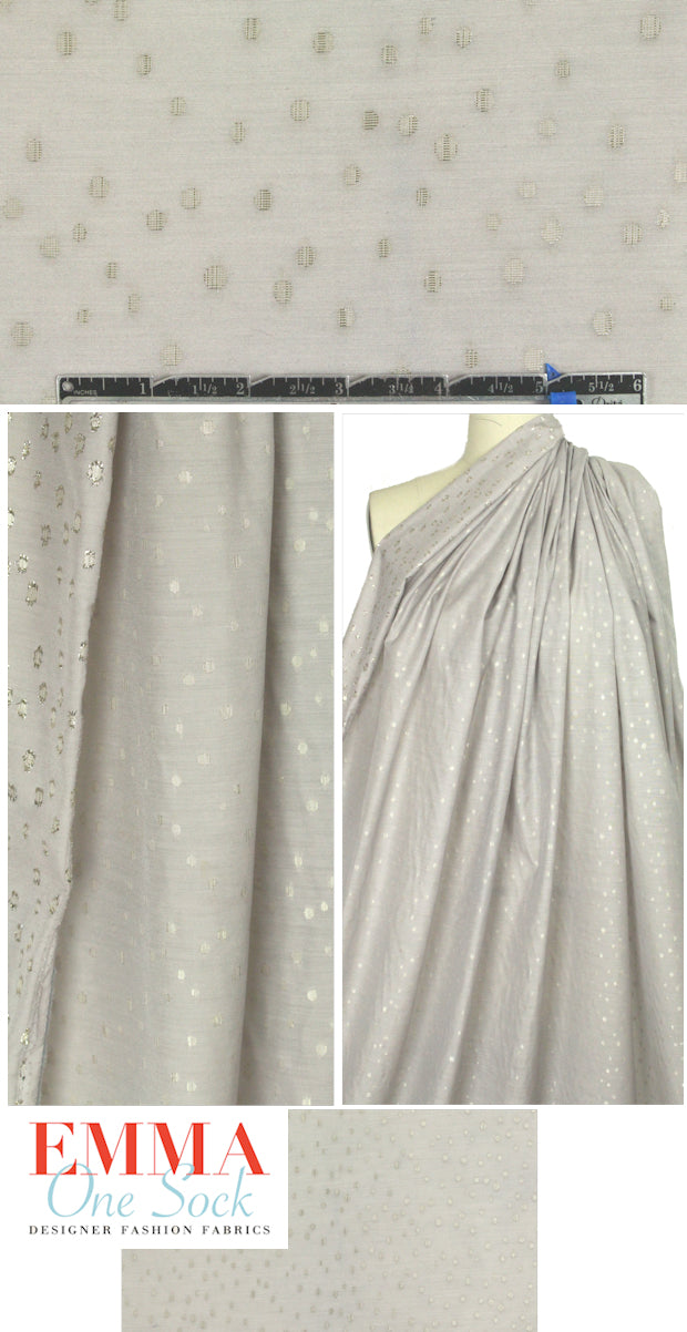 Tah@ri clipped jacquard dot voile - taupey gray