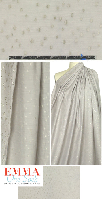 Tah@ri clipped jacquard dot voile - taupey gray