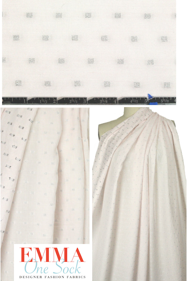 Tah@ri clipped jacquard dot voile - palest pink