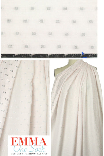Tah@ri clipped jacquard dot voile - palest pink